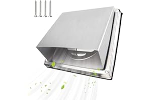 LbsAMP Griglia Aerazione 100mm Protezione Della Griglia di sfiato Ventilazione Rettangolare Griglia Acciaio Inox con Zanzariera Antivento e Rete