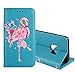 Produktbild Hülle Galaxy A8 2018 Flamingo Glitzer, Misteem Elegant Luxus Flamingos Muster Motiv Cartoon Anime Schutzhülle Magnetisch Brieftasche Stoßfest Staubschutz Flip Klapphülle Buch Style Weich Leder Tasche Case Standfunktion / Kartehalter / Wallet Handyhülle für Samsung Galaxy A8 2018 - Blau