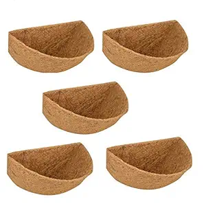COIR GARDEN Coco Fiber Wall Hanger Half Liner Window Hanging Planter Pots, 12 Inch -Set of 5 Pieces