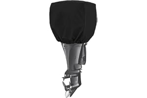 FCOUIID Coco Yacht Housse de Protection pour Moteur Hors-Bord jusqu'à 50 à 115 Chevaux Résistant à l'eau, à la moisissure et aux UV avec Tissu en Polyester épais (Noir, 50-115)