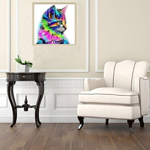 Igemy 5D Diamond Cat Embroidery Painting Rhinestone Cross Stitch Decor DIY (A) - 2