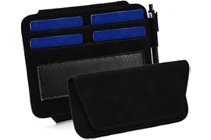 JSCARLIFE Sunglasses Holder for Car Visor, Magnetic Sunglasses Eyeglasses Mount with 4 Ticket Card Clip Separable Glasses Protective Storage Case Visor Organizer Box for Cars, SUV and Trucks (Black)