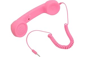 VBESTLIFE Combiné Téléphonique Rétro de 3,5 Mm, Récepteur de Téléphone Portable Filaire Résistant aux Radiations, Haut-Parleur Micro pour Tous Les Smartphones et Ordinateurs avec Prise