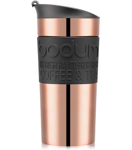 Mug à piston en inox double paroi 35cl blanc crème - Travel Press - Bodum Mug à piston en inox double paroi 35cl blanc crème - Travel Press - Bodum
