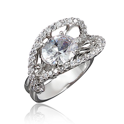 Gifts for Women Exquisite Rings 18k plated AAA Clear Cubic Zirconia Attractive Quality for Girls(N)