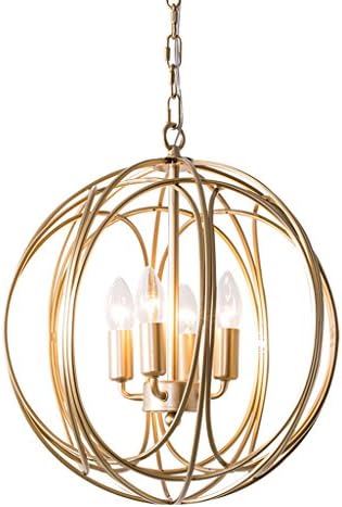 STAGE LIGHTING Modern Luxurious Chic Sphere Iron Orb Chain Suspended Chandelier In Gold Finish Lighting fixtures ( Size : 30*34cm )