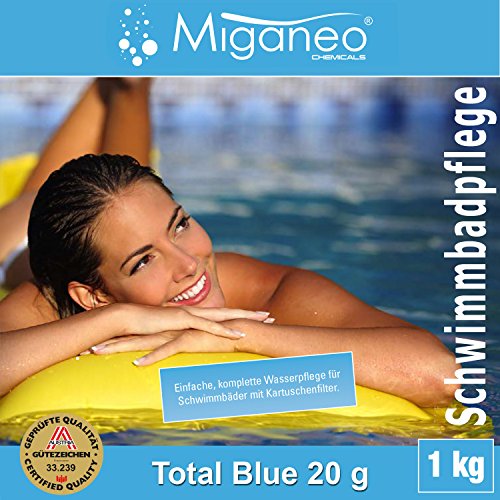 Miganeo® 1 kg Total Blue Tabs 20g 5in1 Multitabs chlor für Pool Schwimmbad Chlortabs Ph minus Alegezid (1 kg) - 2