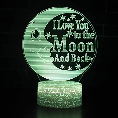 1 Pacchetto 3d Led Night Light Java Lampada Moon Letters 7 Colore Light Touch Light Kids Girl Toy Lampada Creativa Notte Lampada Decoration Maison - 