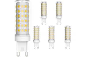 Klighten 6 pezzi Lampadina LED G9, Bianco Naturale 4000K, 9W Equivalente 70W Lampada Alogena, Angolo di visione 360°, AC220-240V, Ideale per Camera da Letto Soggiorno Cucina Sala