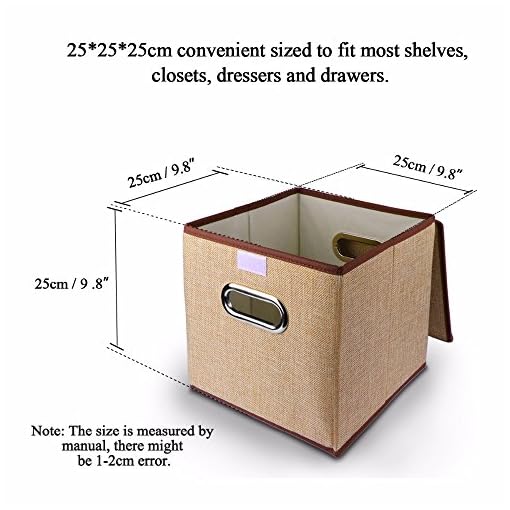Inditradition Non-Woven Cotton Square European Pattern Foldable Storage Box with Lid for Toys, Books, Shoes & Other Home Sundries (Magenta, 25 x 25 x 25 cm ) - Image 5