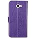 Galaxy J5 Prime Leather Case,Galaxy J5 Prime Floral Wallet Case,Leeook Card Slots Pu Leather Magnetic Closure Bookstyle Elegant Retro Pressed Flower Strap Flip Wallet Proective Case Cover with Stand for Samsung Galaxy J5 Prime+1x Black Stylus-Flower,Purple