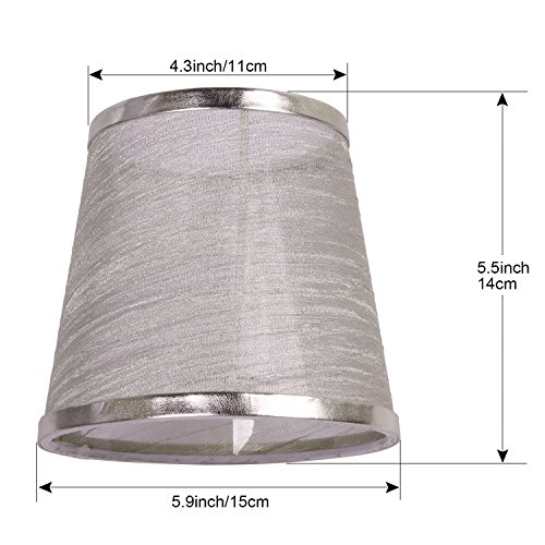 Splink Lampenschirme Stoff handgefertigt Kariert Leuchtenschirme für E27 Kerze, Wand-Glühbirne, Tisch Lampe 150*140*110mm - 3