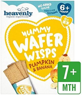 Heavenly Organic Yummy Wafer Wisps Pumpkin &amp; Banana 84g - Pack of 6