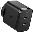 Spigen Fast Charging Adapter Total 45w, GaN, PD/PPS Support, BIS Certified, for iPhone 16/15/14(Pro,Pro Max,Plus), Galaxy S25/S24, Vivo, Oppo, iPad, MacBook and More (PE2211IN) - Black