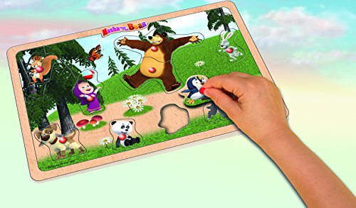 Eichhorn 109304083 – Mascha und der Bär Steckpuzzle 11-teilig – 30x20cm – Puzzle mit 10 Steckteilen - 3