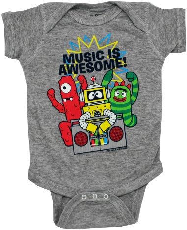 Yo Gabba Gabba Cast Music Is Awesome Cartoon Baby Creeper Romper Snapsuit