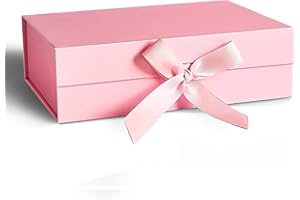 Bymivofun Boîte-Cadeau avec Nœud, Boîte Rose avec Couvercle, Boîte-Cadeau avec Ruban, Boîte Décorative Cadeau, Boîte d'Emballage Cadeau, pour Cadeau, Anniversaires, Anniversaire, Noël