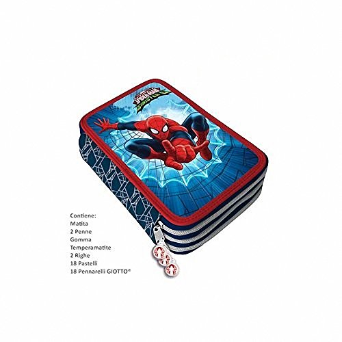 Estuche Plumier 3 Cremalleras 3 Pisos Spiderman Carioca Clamshell