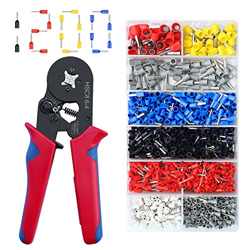 DaskFire Pinza Crimpatrice Capicorda con 1200 pezzi Connettore del Cavo 0,25-10,00 mm² Connettori Capicorda Multifunzione Professionista per Lavori di Cablaggi
