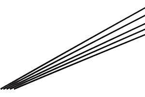 sourcing map Carbon Fiber Rod, 2mm x 200mm Carbon Rod Bar for RC Plane DIY Craft Kite Wing Tube Quadcopter Arm Repair Pack of 5