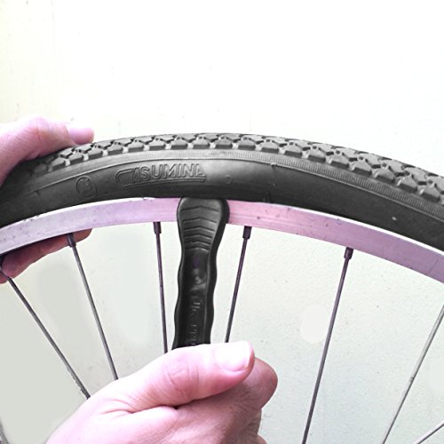 Fahrrad Reifenheber ★ Premium Gehärtete Plastik Hebel, zur Fahrradschlauch Reparatur ★ Unverzichtbarer Werkzeugsatz für Fahrradfahrer ★ 3er Set ★ 5 Farbe (Schwarz / Silber / Gerb / Rosa / Rot) - 5