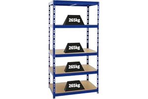 ‎PROREGAL PROREGAL Schwerlastregal Tiger Blau 180x90x60cm für Gesamtlast 1365kg Kellerregal, Steckregal, Garagenregal, Lagerregal