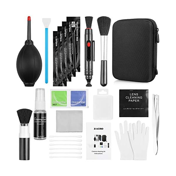 Zacro 49 en 1 Kits Limpieza Cámara Reflex Profesional para Cámaras Réflex y Lente Optica Cámaras Digitales DSLR Rebel…