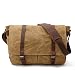 Produktbild Gendi Casual Herren Leinwand Schulter Öl Wachs Leder Bag Wasserdichte Messenger Retro Schulranzen (Licht Khaki)
