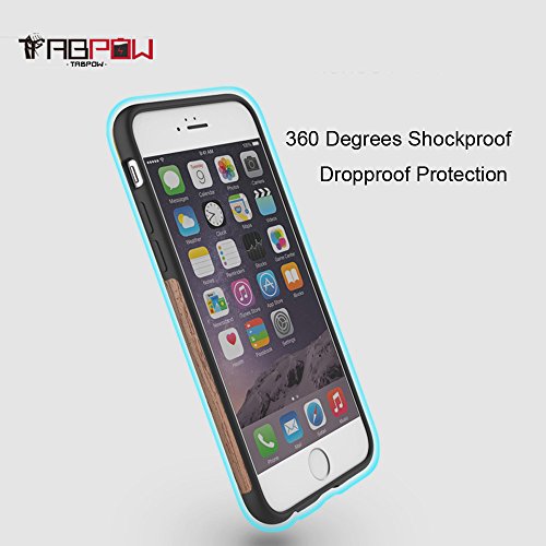 iPhone 6 Case, Phone 6s Case, TabPow [Wooden][Shockproof][Drop Protection][Heavy Duty] Dual Layer Slim Hybrid Wood Case Cover For iPhone 6 / iPhone 6S (4.7 Inch), Rosewood