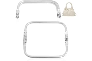 KEYQUEEN 2PCS Aluminum Purse Frame, 20×9.2cm Kiss Lock Clasp U-Shaped Bag Inner Handle Clutch Frame Tubular Hardware Replacements for DIY Bag Making Sewing Craft