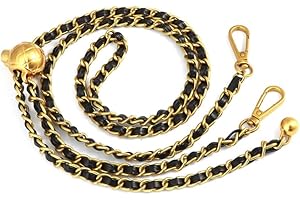 CHAOTEMAI Geldbeutel Damen Taschengurte zum Wechseln Silberkette Bag Charm Taschenkette Ersatz Schulter Riemen Kette Mit Verstellbarer Länge DIY für Handtasche Damen Umhängetasche（Goldkette schwarz）