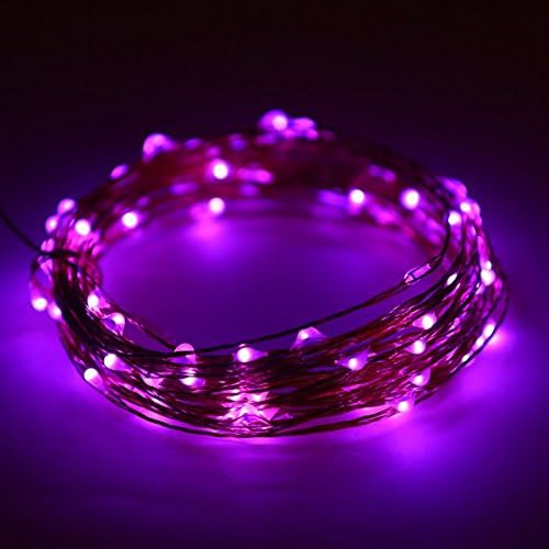 Eastchina®| 5m/17ft Battery Powered Led Copper Lights, Led String Lights, With 50 Micro Super Bright Leds, Battery Powered Led Tree Lights, Good For Wedding, Birthday, Festival, Kid's LED Gift, New Year lights, Valentine's Day,Christmas Party, Decoration, Car And Outdoor Use (Purple)