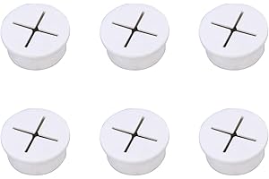 Leliafleury Cable Cord Grommet 6Pcs 20mm Wire Hole Cover Rubber Grommets Wire Cable Grommet Desk Grommets for Office Home Desk Table Wire Organizer (White)
