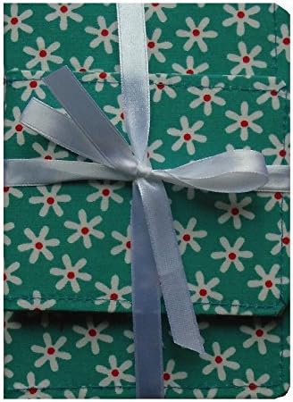 Duck Egg Daisy Print TravelCard Holder and Passport Cover Gift Set - Glossy Finish