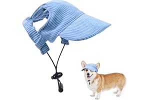 Riisoyu Hunde Baseballmütze, Verstellbar Hundecap mit Ohrlöchern Hunde Sonnenhut Sommer Reise Hut Hund Katze Outdoor Sunbonnet für kleine, mittlere und große Hunde, Blau