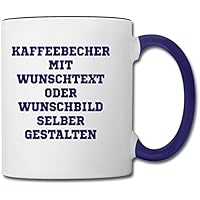 Zwei Farbige Wunschtext Tasse Blau/Weiss bedrucken lassen mit eigenen Text, Foto oder Motiv. Tasse Kaffeebecher Kaffetasse Kaffeepott Geschenk Geschenkidee Personalisierte Fotogeschenke