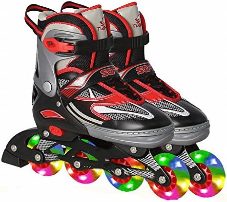 Large Size All-Flash Suits Skates Roller Skates Roller Skates Straight Row of Single-Row Adjustable Adults Boys and Girls