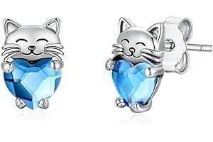 CHENGHONG Orecchini da bambina in argento Sterling 925 con panda, farfalla, giraffa, riccio, tartaruga, volpe, balena, rana, ipoallergenici, graziosi orecchini da donna, regali di Natale per bambini