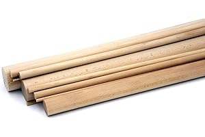 ‎SIWITEC siwitec Rundstab aus Holz, glatt, Buche, 10er Set, 20 mm, ideal zum Basteln mit Holz, Länge 1000 mm