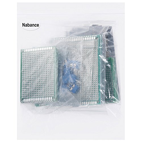 70 Piezas Set de Tableros de PCB Nabance PCB Prototipo Kit para DIY 25 Doble Cara Junta de PCB 30 Conector de Encabezado  15 Terminal de tornillo 5 tama  os de Prototipo de doble cara Placa PCB 