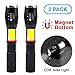 Price comparison product image Lambony 2 Pack Hand Torch Flashlight LED Ultrahigh Bright COB Magnet Handy Lite Zoom Compatible 6 Modes Waterproof for SOS Blinking Power Outage Disaster Prevention Measures Outdoor