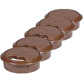 Badem10 Masa &Uuml;st&uuml; Kablo Kanalı Deliği Kapağı Kahverengi Masa Kapağı 6 cm (5 ADET)