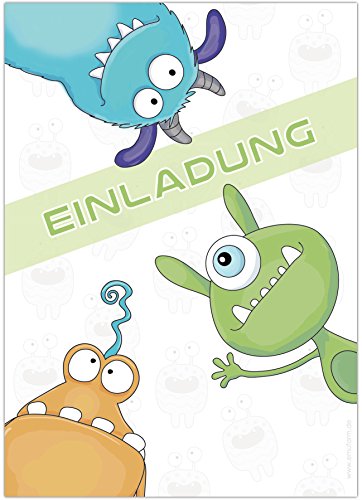 10 Einladungen zum Kindergeburtstag „MONSTERPARTY!!“ / Gruselparty - 2