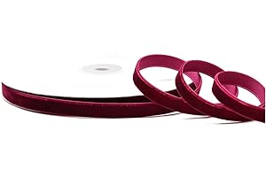 ‎CREATIVERY Creativery Samtband 10mm x 10m Rolle - Farbauswahl in 3/6/10/16/22/25/50mm - farbecht & waschbar - Schleifenband zum Nähen - Geschenkband zum Verpacken Dekorieren Basteln - Weinrot/Bordeaux 275