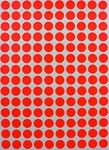 Royal Green Round Neon Colored Code Labels 10mm Circle Dot Stickers Red Fluorescent Color (1 cm) 700 Pack