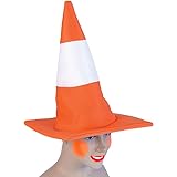 Orange and White Traffic Cone Fancy Dress Hat