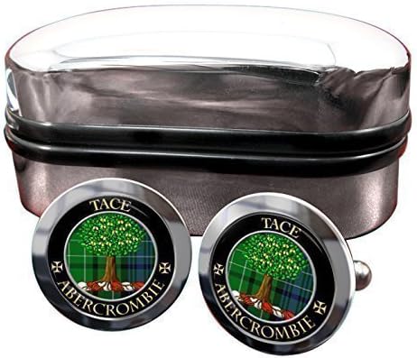 Abercrombie Scottish Clan Crest Mens Cufflinks with Chrome Gift Box