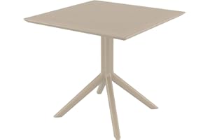 CLP Mesa Auxiliar Sky 80x80 cm I Mesa de Jardín Resistente a la Intemperie & Rayos UV I Mesa de Plástico de Interior y/o Exterior I Color:, Color:Gris Pardo