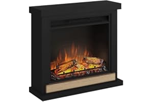 TAGU Hagen Cheminée électrique avec Chauffage, 1500W, Programmable sur 7 Jours, Thermostat numérique, Télécommande (Noir Profond)