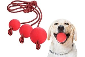 Enzege Palla Giocattolo per Cani,3 pezzi Palla Giocattolo con Corda per Cani,Formazione Masticare